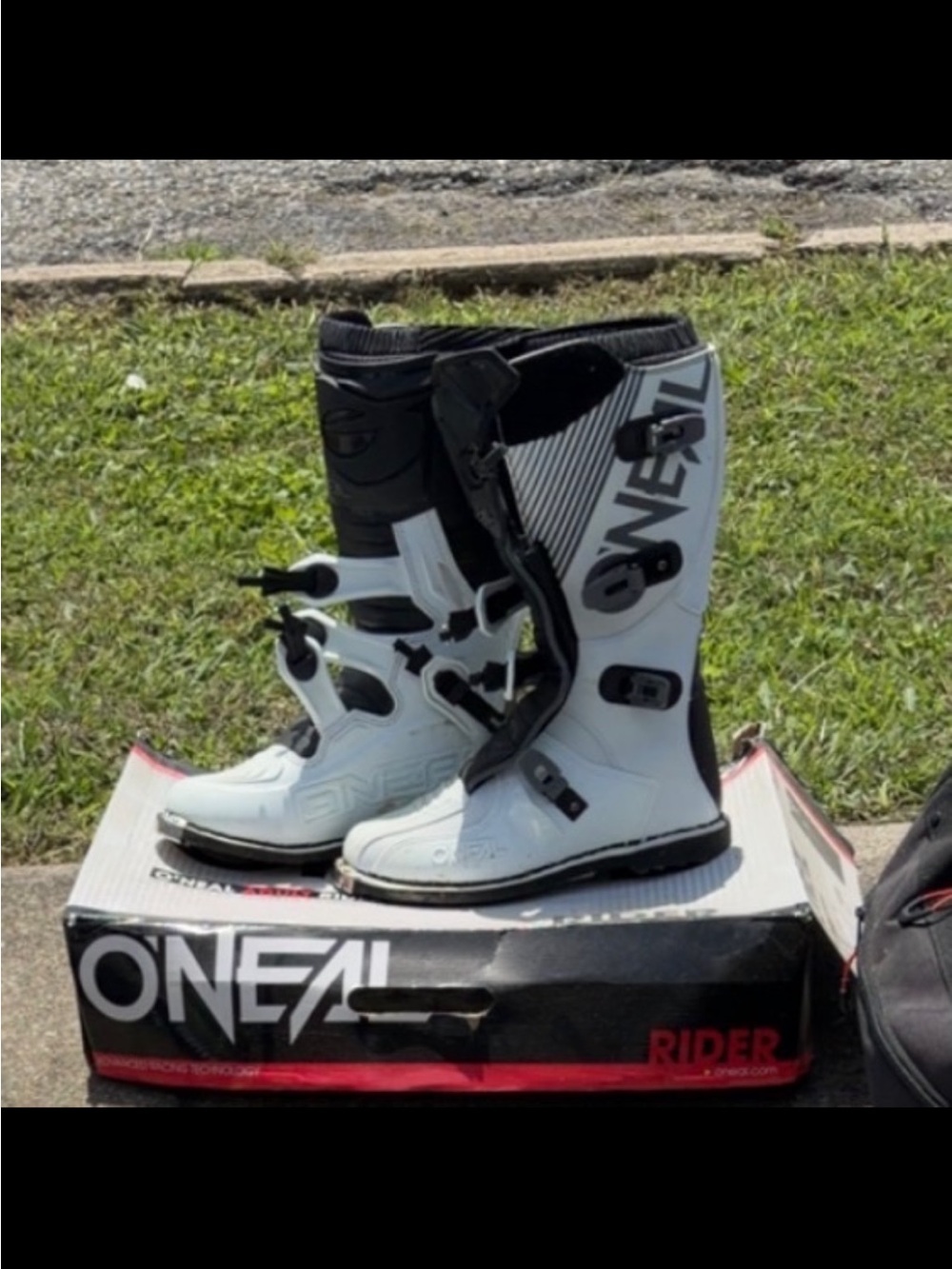 O'Neal Men's White and Black Rider Motocross Boots